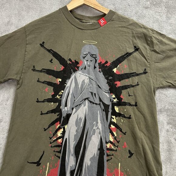 Kallusive Shirt Mens M Guardian Angel Double Sided Tee Hip Hop Streetwear Y2K - Picture 4 of 14